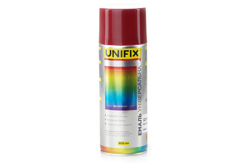 Эмаль акриловая универсальная RAL 3005 Винный красный гл. 400мл UNIFIX