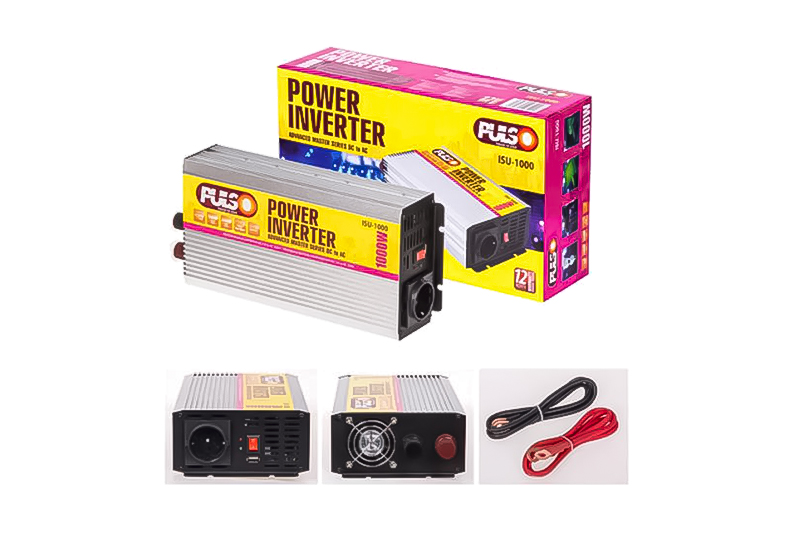 Перетворювач напруги ISU-1000 12V-220V 1000W USB-5VDC0.5A син.хвиля/клеми (ISU-1000) PULSO Преобразователь напряжения ISU-1000 12V-220V 1000W USB-5VDC0.5A син.волна / клеммы (ISU-1000) PULSO