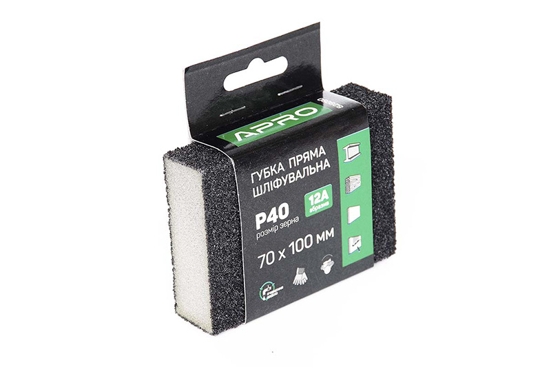 Губка шлифовальная APRO четырехсторонняя прямая P40