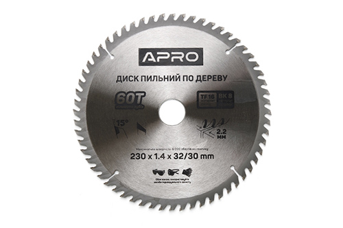 Диск пильный по дереву 230х32(30)х60Т APRO