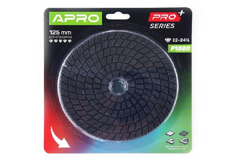 Круг алмазный шлифовальный на липучке 125мм Р500 APRO PRO