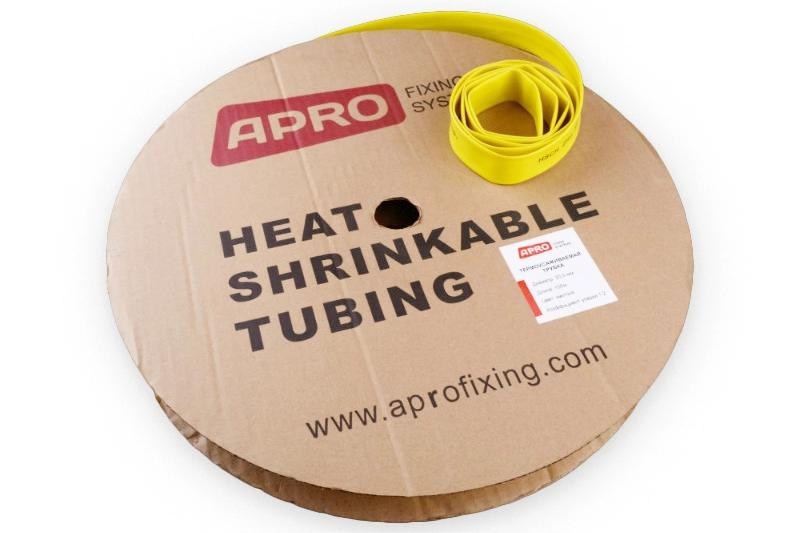 Термоусаживаемая трубка 25мм желтая 50м APRO