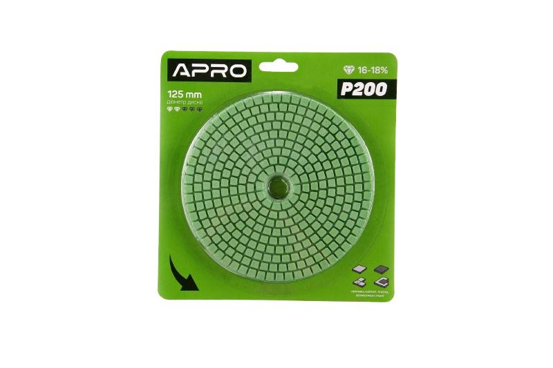 Круг алмазный шлифовальный на липучке 125мм Р100 APRO