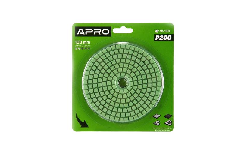 Круг алмазный шлифовальный на липучке 100мм Р500 APRO