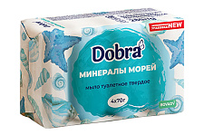 Мыло туалетное твёрдое косметическое 4*70г экопак Dobra Минералы морей