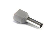 Наконечник с изолицией втулочный для двух проводов ТО 2.5/10 серый (пач 100шт) APRO