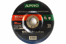 Диск зачистной по нержавеющей стали (INOX) 230х6.0х22.2 мм (5 шт. в пач, цена за шт.) APRO