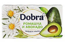 Мыло туалетное твёрдое косметическое 5*70г экопак ТМ Dobra Ромашка и авокадо