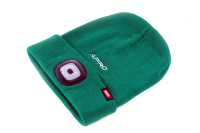 Шапка с фонарем зеленая 200Лм (300мАч) APRO