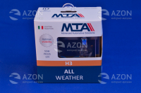 Лампа автомобильная H3 12V 55W PK22S ALL WHEATHER (2шт) (ближняя/дальняя, противотуманная) MTA