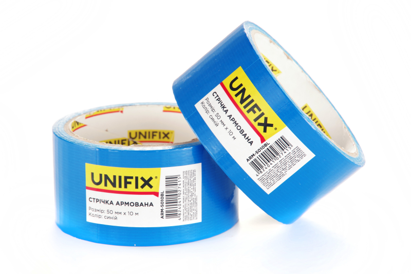 Стрічка клейка армована чорна 50мм*10м UNIFIX Лента клейкая армированная черная 50мм*10м UNIFIX