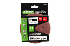 Круг шлифовальный 8 отверстий (на липучке) 125мм Р180 APRO