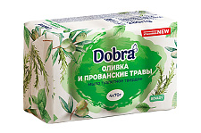 Мыло туалетное твёрдое косметическое 4*70г экопак Dobra Оливка и прованские травы 