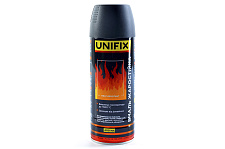 Эмаль жаропрочная черный мат премиум 400мл UNIFIX