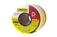 Уплотнитель самоклеящийся D 12х10мм профиль 50м, коричневый UNIFIX