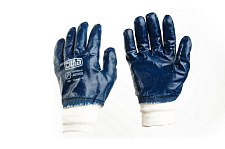 Перчатки с нитриловым покрытием р10 (синие манжет) СИЛА