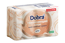 Мыло туалетное твёрдое косметическое 4*70г экопак Dobra Увлажняющий крем