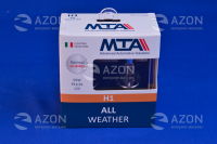 Лампа автомобильная H1 12V 55W P14.5S ALL WEATHER (2шт) (ближняя/дальняя, противотуманная) MTA