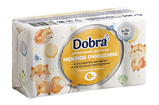 Мыло туалетное твёрдое детское 5*70г экопак ТМ Dobra с ромашкой и молочными протеинами