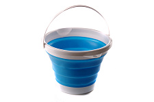 Ведро складное силиконовое 5л синий (blue) СИЛА