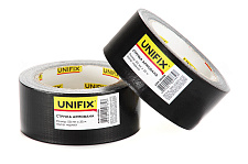 Лента клейкая армированная черная 50мм*25м UNIFIX