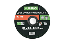 Диск зачистной по металлу 125х6х22,22мм (5шт в пач) APRO