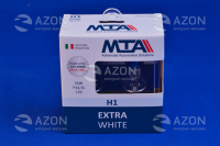 Лампа автомобильная H1 12V 55W P14.5S EXTRA WHITE (2шт) (ближняя/дальняя, противотуманная) MTA