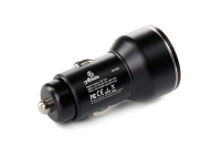 Автомобильное зарядное устройство USB/Tipe-C (12/24V - 5V 3A) черное с подсветкой 12 Atelie