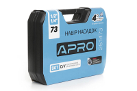 Набор насадок CrV ¼, ½ ( 90Т) (73 шт) APRO
