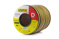 Уплотнитель самоклеящийся D 9х7,5мм профиль 100м, черный UNIFIX