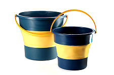 Ведро складное силиконовое 10л оранжевый - черный (orange - black) СИЛА
