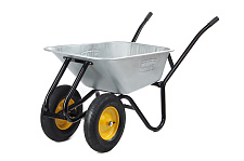 Тачка садово-строительная двухколесная 100л, 250кг, колеса пневмо 4х8'' СИЛА