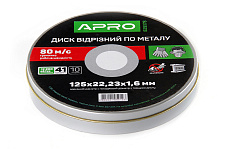 Диск отрезной металла в кейсе 125х1.6х22.2мм (10шт в кейсе) APRO