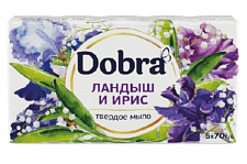 Мыло туалетное твёрдое косметическое 5*70г экопак ТМ Dobra Ландыш и ирис
