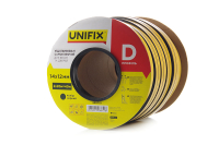 Уплотнитель самоклеющийся D 14х12мм профиль 40м, черный UNIFIX