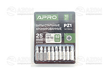 Бита РZ1*25мм хром (10шт/уп) APRO