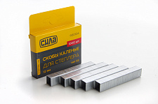 Скобы для степлера 14*11,3*0,7mm, (каленые, квадратные) (1000шт) СИЛА