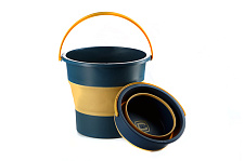 Ведро складное силиконовое 4,6л оранжевый - черный (orange - black) СИЛА