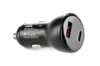 Автомобильное зарядное устройство USB/Tipe-C (12/24V - 5V 3A) черный 12 Atelie