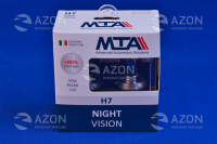 Лампа автомобильная H7 12V 55W PX26D NIGHT VISION +80% (2шт) (ближняя/дальняя, противотуманная) MTA