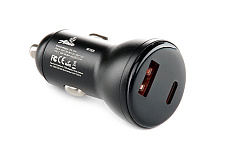 Автомобильное зарядное устройство USB/Tipe-C (12/24V - 5V 3A) черный 12 Atelie