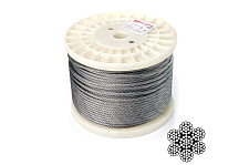 Трос 8мм DIN 3060 (6х19+1х19) нержавеющий А2 100м APRO