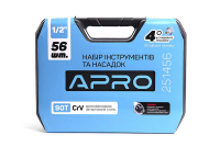 Набор насадок и инструментов CrV ½ ( 90Т) (56 шт) APRO