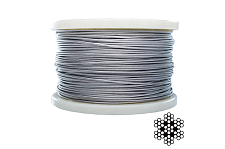 Трос 1.5мм DIN 3055 (6х7+1х7) нержавеющий А2 200м APRO