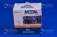 Лампа автомобильная H4 12V 60/55W P43T ALL WEATHER (2шт) (ближняя/дальняя, противотуманная) MTA