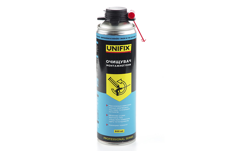 Очищувач монтажної піни 500мл UNIFIX Очиститель монтажной пены 500мл UNIFIX