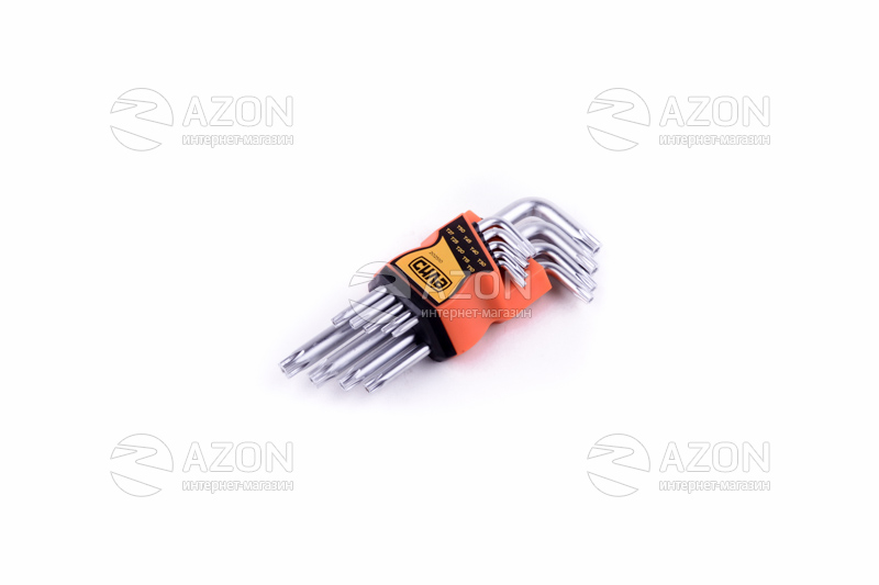 Набір торцевих ключів Torx T10, T15, T20, T25, T27, T30, T40, T45, T50 коротких CrV (9шт) СИЛА Набор торцевых ключей Torx T10, T15, T20, T25, T27, T30, T40, T45, T50 коротких CrV (9шт) СИЛА