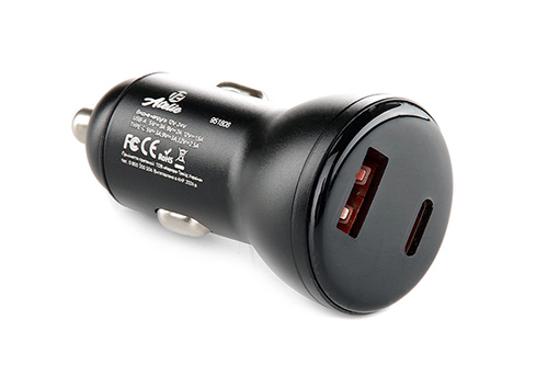 Автомобільний зарядний пристрій USB/Tipe-C (12/24V - 5V 3A) чорний 12 Atelie Автомобильное зарядное устройство USB/Tipe-C (12/24V - 5V 3A) черный 12 Atelie