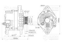 Генератор Daewoo Lanos 1.4, 1.5, 1.6i 16V (85 А) АТЕК Генератор Daewoo Lanos 1.4, 1.5, 1.6i 16V (85 А) АТЭК