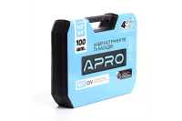 Набір насадок і інструментів CrV ¼, ½ ( 90Т) (100 шт) APRO Набор насадок и инструментов CrV ¼, ½ ( 90Т) (100 шт) APRO